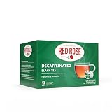 Red Rose Naturally Decaffeinated Black Tea Specially Blended Strong Black Tea with 12 Single Serve Tea K-Cups Per Brew Hot/Cold Decaf Full-bodied K-Cups Single Serve Cups