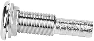Boat Short Straight Thru Hull, Stainless Steel Fitting Hose Drain Hose Barb Polishing Outlet Pipe Tube Joint