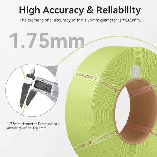 CCTREE Original PLA Matte Refill Filament 1.75MM, High Toughness&High Speed, Easy Printing with RFID für Bambu Lab A1/X1/P1/H2 AMS 1KG +/- 0.03mm (ohne Spule) (Knochenweiß 11103)