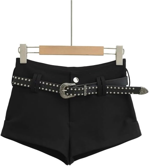 Low Waist Belt Casual Shorts for Women Slimming Shaping The Figure