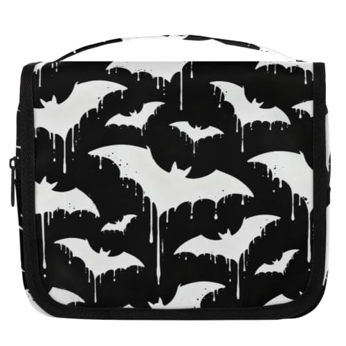 Bardic Halloween Goth Bat Travel Toiletry Bag for Men Women, Hanging Toiletry Bags Organizer Waterproof Shaving Bag for Travel Size Container,Cosmetic,Accessories,Shampoo
