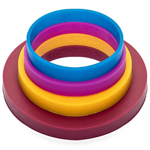 Greenolive UNKNOWN Rolling Pin Guide Ring Spacer Bands (8 Piece Set) Multicolored Flexible Silicone Slip thumb #1