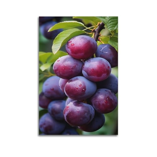 Poster mural fruits violets ZHOUKEG 60x90 cm decoration suspendue en tissu
