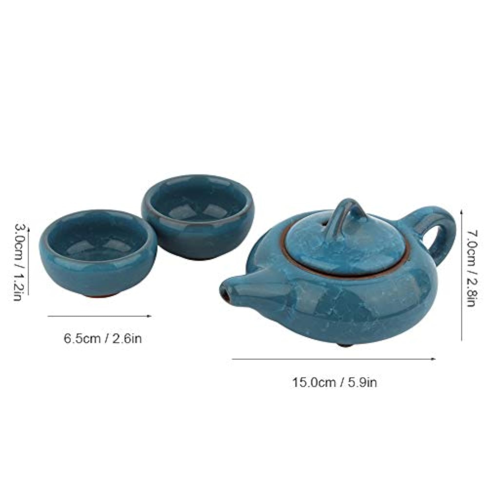 Unique Sky Blue Tea Set, Modern Oriental Style