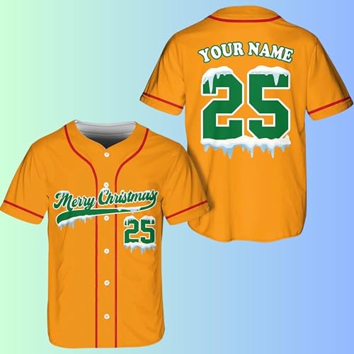 Camiseta personalizada de béisbol de Navidad - Jersey personalizado de grupo familiar de Navidad a juego, festivo para amantes del béisbol A2 blanco miniatura 6