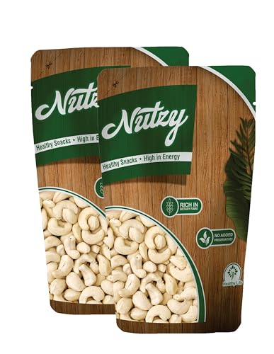 Image of Nutzy Kaju (Cashew) 400 Grams (200 Grams X 2) for All Ages | High in Protein and Boosts Energy and Build Immunity | Healthy Nutritious Cashew Nut | Delicious Vegan & Crunchy Kaju Nut for Cooking and Raw Eating