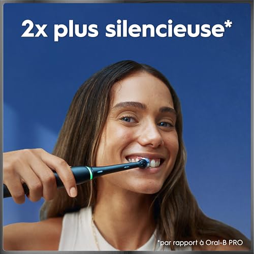 Oral-B Brosse A Dents Electrique iO 9 Bleue, 7 Modes De Brossage Dont Blancheur Et Soin Des Gencives, 16 Zones De Nettoyage, Ecran Interactif, Brossette Oral B De Rechange, Etui De Voyage
