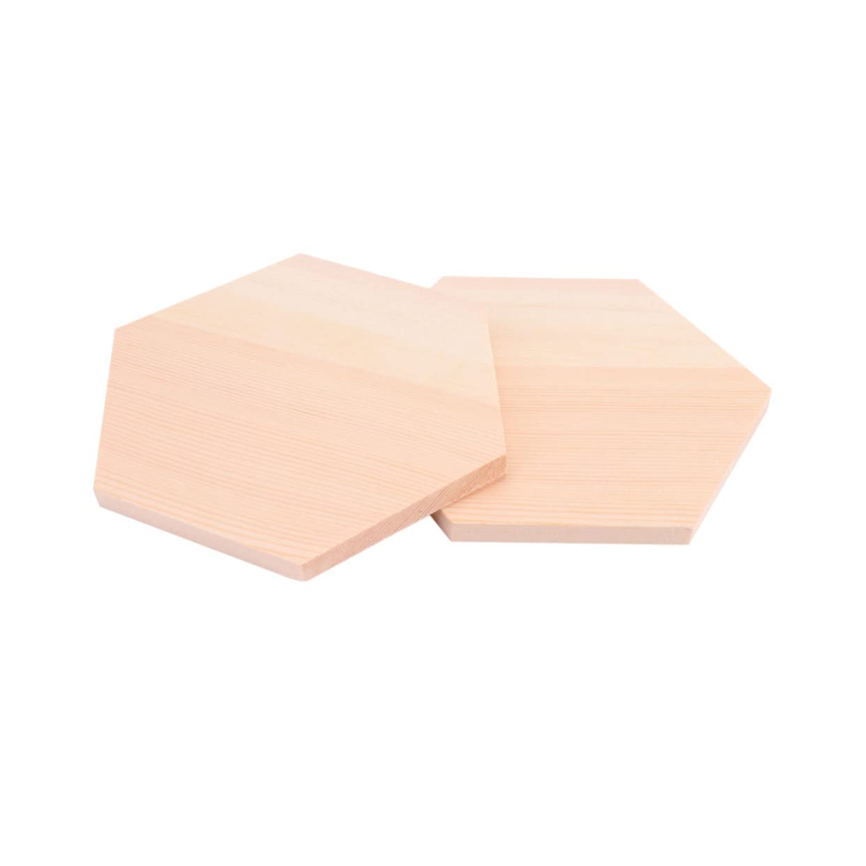 Sewroro Bloques de Madera de Pino Macizo para Manualidades, Tablones Artesanales Hexagonales 15 Cm, 10 Piezas, Forma Poligonal, para Bricolaje y Decoración en Casa