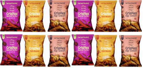 Image of Khari Foods Healhty Crispies Combo, Tandoori Ragi, Peri Peri Beetroot, Masala Oats Chips, No Palm Oil, No Maida, Millet Goodness, Fibre Rich, Zero Cholestrol, Gluten Free Vegan Snacks (50g x 6 Combo)