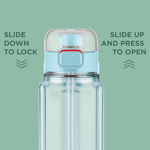Image of MILTON Aston 700 BPA & BPS-Free Water Bottle 700 ml| Food-Grade Plastic | One-Click Open | Leak-Proof | Sip & Gulp Lid I Ideal for Office, School, College, Gym, Blue