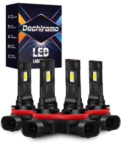Dechiramo Compatible For 2016 2017 2018 2019 2020 2021 2022 2023 2024 Can Am Defender High Beam Low Beam bulbs Combo, 500% Brightness 6500K White Light,Car interior light bulb(Pack of 4)