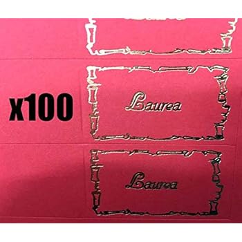 100 Pz Bigliettini Bigliettino Bomboniera Laurea Rosso Con Cornice Oro A Amazon It Giochi E Giocattoli