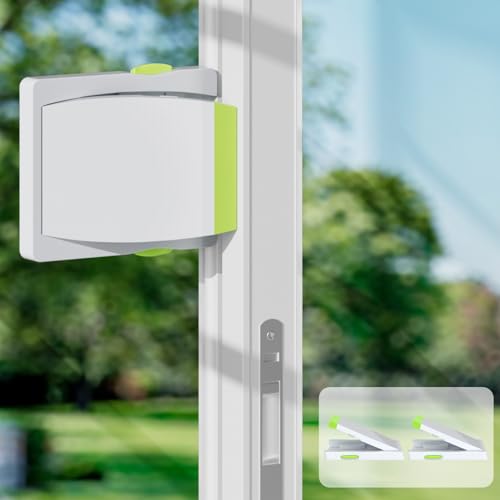 LATIBELL 2 Pack Sliding Door Lock, Sliding Glass Door Window Locks for Child Safety, Security Locks for Sliding Doors, Sliding Windows, and Closets, Easy Adhesive Install for Patio - Baby Proofing