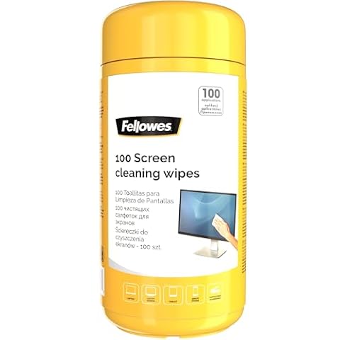 Fellowes 100 chusteczek do ekranu i klawiatury do domu i biura - Monitor/laptop/iPad/telefon komórkowy/tablet chusteczki czyszczące pojedyncze opakowanie Multi
