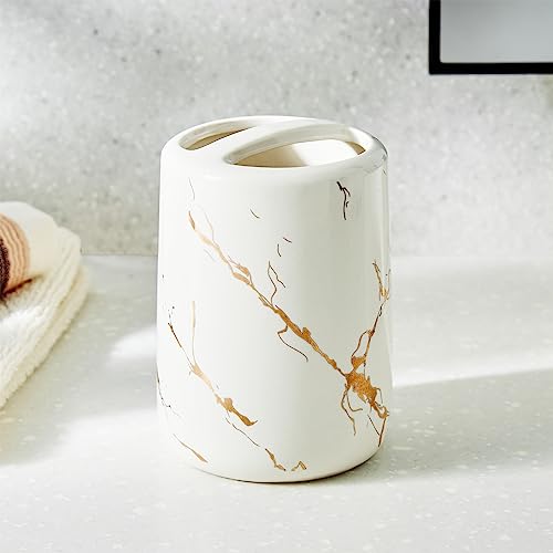 Image of Home Centre Aubree Vince Ceramic Tooth Brush Holder, White