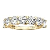 7 Zirkonia-Steine Palm Beach Jewelry - .925-sterling Vergoldetes Silber Rundschliff White Zirkonia