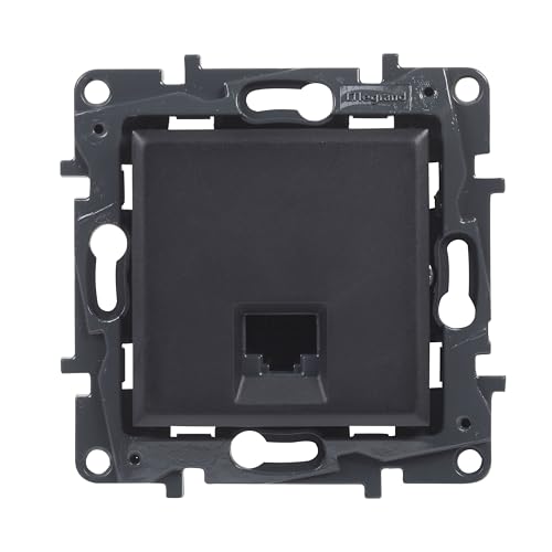 LEGRAND Toma RJ45 CAT6 UTP componible para instalación empotrada, Gama Niloé Step, Color Antracita, 398258