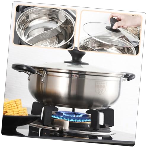 Marmite à double compartiment 30 cm en acier inox 304 compatible induction pour cuisine maison - 4