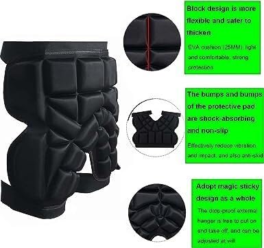 WEITING Gepolsterte Schutzshorts – Snowboard-Hüftschutz, Bequeme Und Atmungsaktive Hüftpolster, Hüft- Und Steißbeinschutz-Crashhose for Snowboard, Ski 3D Shorts