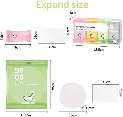 Aedcbaide 40 PCS Compressed Towels Tablets,4 PCS Compressed Bath Towel,Portable Mini Compressed Towel,Travel Towel,Camping Towel,Travel Towels For Travel Camping Hiking Outdoor Sports