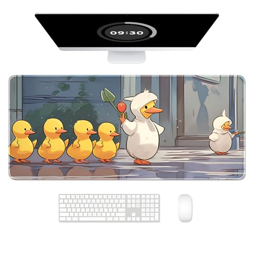 Image of Auhoahsil Ultra Large Gaming Mousepad, XXL Extended Full Size Desktop Matt for Keyboard, Laptop & Computer, 35.5 x 15.7 in, Anime Cute Ducks