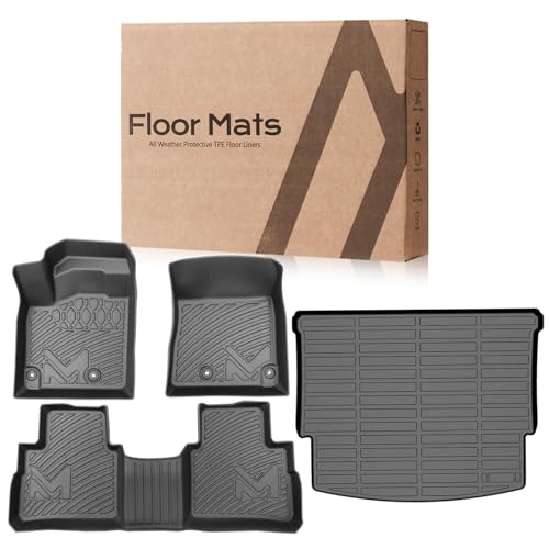 Image of TPE Automotive Floor Mats & Cargo Liner Custom for 2021-2026 Nissan Rogue (Not for Sport), All Weather Cover Protection Waterproof Black Floor Liner Front & Rear Row Full Set Car Mats, 4PCS