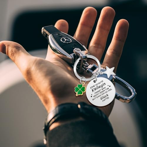 PEOVLVN Edelstahl Schlüsselanhänger für Kollegen - Abschiedsgeschenk, Kollegin Geschenk, Lieblingskollegin, Eine So Gute Kollegin Freundschafts-Glücksbringer