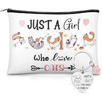 Jadive Bolsas de Maquillaje de Gato para Mujeres Niñas Llavero