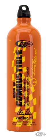 Zodiac Metallflasche, Benzinkanister, Reserve-Tank, 1,5 l, Motorrad Custom