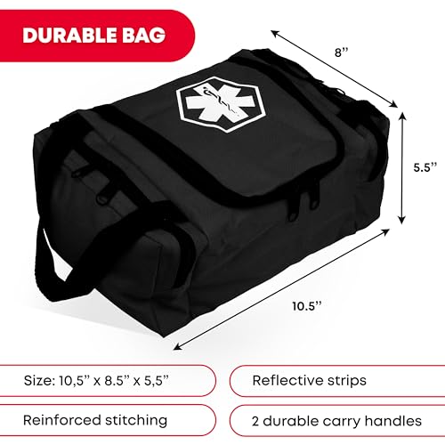 Image of Ever Ready First Aid EMS First Responder Fully Stocked Trauma First Aid Kit - Black