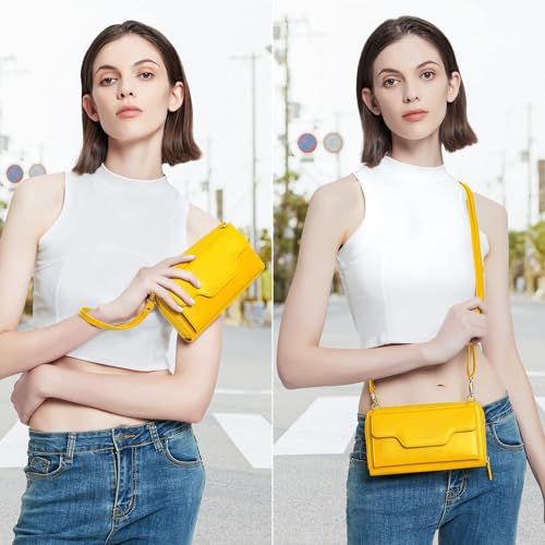 Image of nuoku Small Purse for Women, RFID Blocking Wristlet Wallet, Crossbody Clutch with Cell Phone Pocket