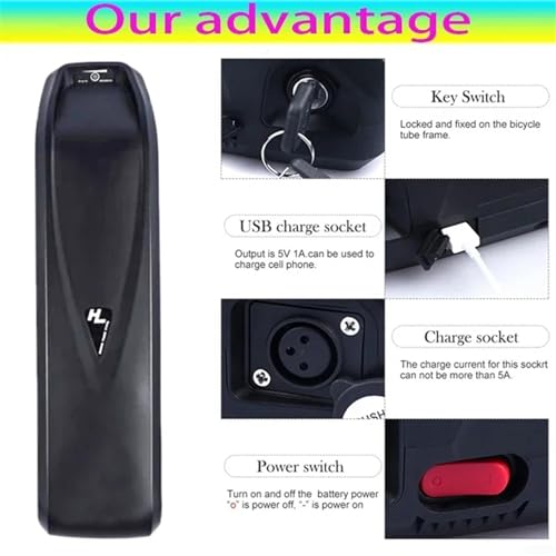 MyNeon bateria de 48V Ebike,bateria elétrica do jogo de conversão da bicicleta de 48V 12Ah/15Ah,com