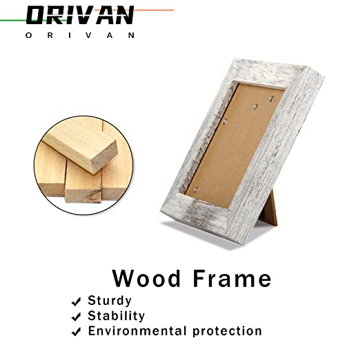 Orivan 4X4 Square Picture Frame Display 4X4 Picture Distressed White Wood Grain Photo Frame For Wall And Tabletop Decoration #TOP5