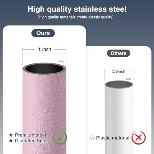 Image of Sliding Door Security Bar, 17.7-50.5inch Heavy Duty Adjustable Sliding Patio Door Lock Bar with Rubber Tips,Diameter 1inch Window Security Bar for Home Apartment Travel Children Women (Pink)