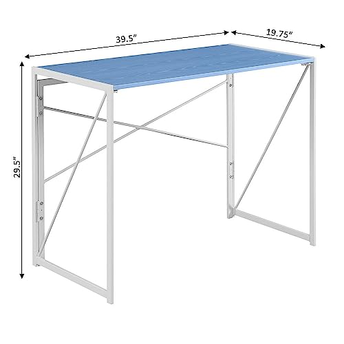 Convenience Concepts Xtra Folding Desk, Blue/White #TOP2