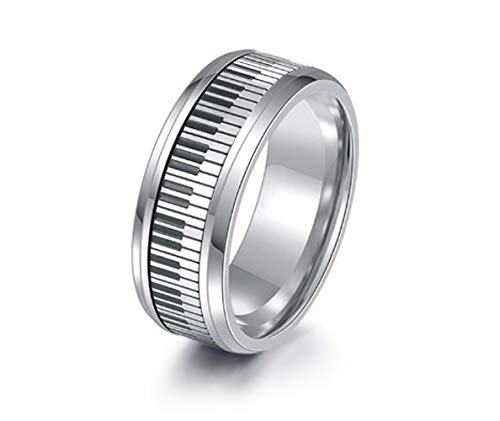 Bague piano acier inoxydable bague doigt musiciens motif clavier fait main