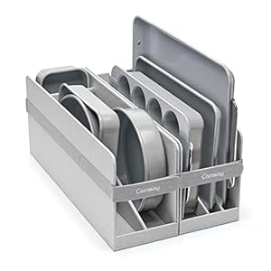Caraway Nonstick Ceramic Bakeware Set (11 Pieces) – Baking Sheets, Assorted Baking Pans, Cooling Rack, & Storage – Aluminized Steel Body – Non Toxic, PTFE & PFOA Free – Gray