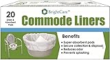 Commode Liners (20 Count) - Sanitary Bag Liners with Odor Reducing Absorbent Gelling Pad for Bedside Commode Pail Toilet - by BrightCare