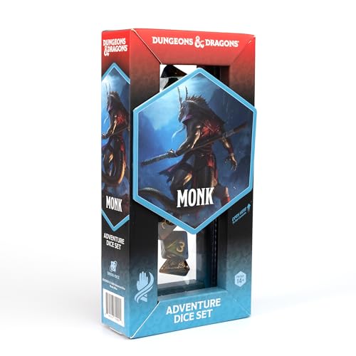 D&D Adventure Dice (Monk Class: Blue) by Sirius Dice - Used condition - US$28.49