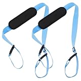 GORGECRAFT 2 peças de alça de transporte para cadeira de praia ajustável de 100 a 189 cm, alças de ombro dobráveis com fivela de plástico para acampamento, piqueniques, mochilão, pesca, bicicletas