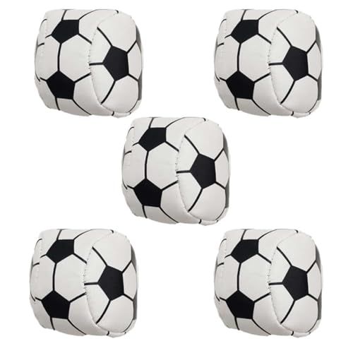 HOMSFOU 5 Pièces Paquet de Sable Paquet de Football Sportif Résistant en Cuir Noir pour Garçon et Filles, pour Jeux Extérieurs pour Garçons et Filles
