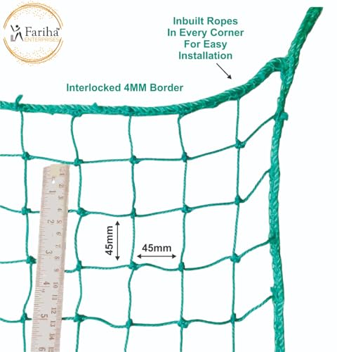 Image of Cricket Net for Practice and Training, Nylon, Green, for Cricket (24 ply, 15x30)