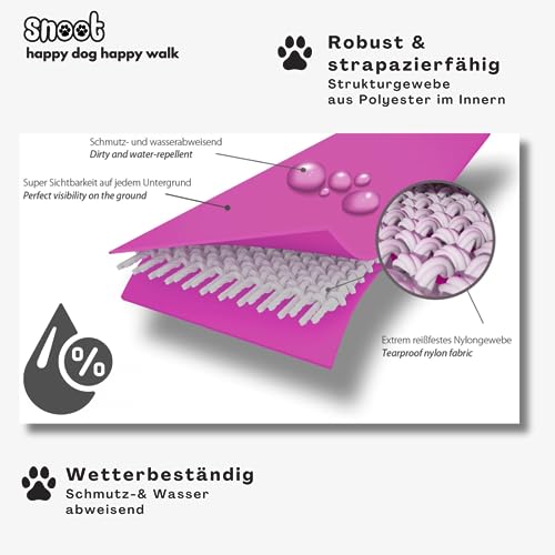 5m Schleppleine, Hundeleine, 1 Karabiner, Magenta, extra schmal, schmutz- und wasserabweisend