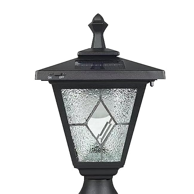 KP4326Q-A Solar Lamp Post Light Solar Pillar Light Matte Black