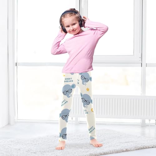 Elephant Sleep Girls Leggings,Workout Leggings for Girls Toddler Athletic Legging Size for 3-10T4