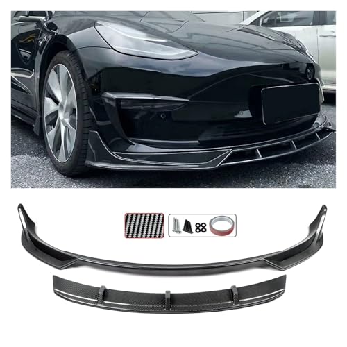 Alerón de labio delantero negro brillo para Tesla Model 3 Berlina 2017-2023 2