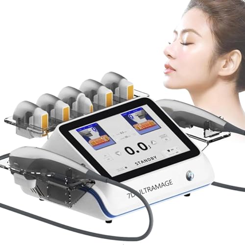 Máquina Hifu 7D lifting facial y remodelación corporal, máquina profesional lifting facial y corporal, máquina belleza facial, segura e indolora para antiarrugas, 7 cabezales Máquina Hifu 7D lifting facial y remodelación corporal, máquina profesional lifting facial y corporal, máquina belleza facial, segura e indolora para antiarrugas, 7 cabezales