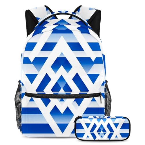 Sac à dos drapeau israélien bleu idéal pour les cours et le camping