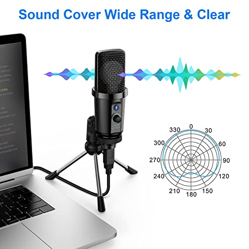 Image of Link Dream USB Microphone, USB Plug & Play PC Computer Condenser Mic for Streaming, Recording, Podcast, Voice Over, YouTube, Twitch, Zoom, Compatible with PC, Laptop, Desktop