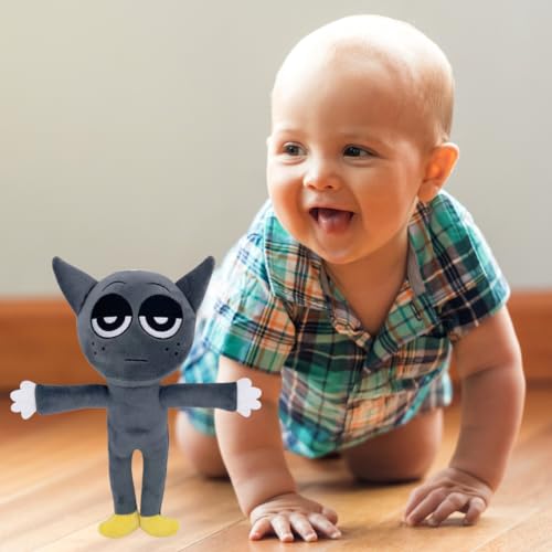 Image of Customized Text Standing Grey Sprunki Plush Toys